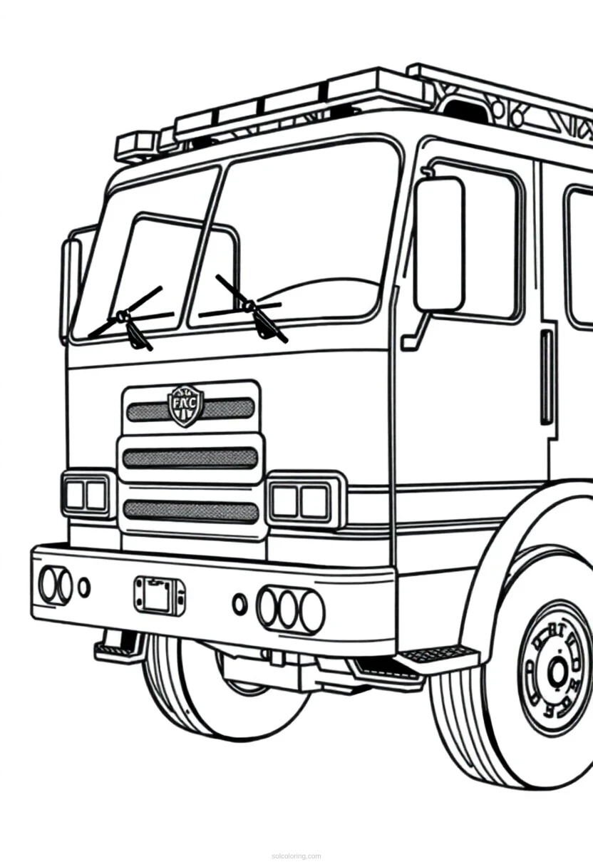 Fire Truck coloring page for kids