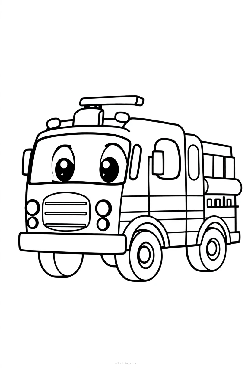 Fire Truck coloring page for kids