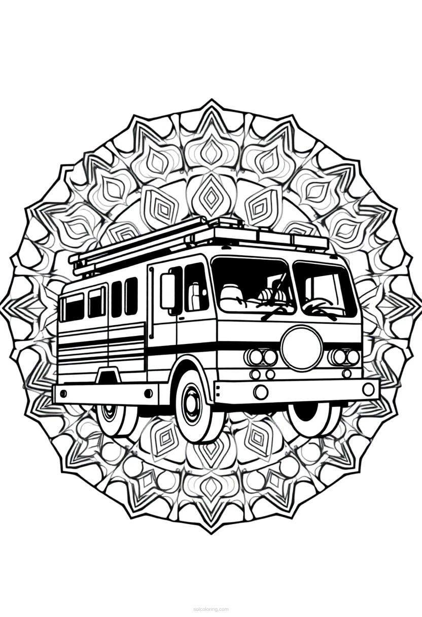 Fire Truck coloring page for kids