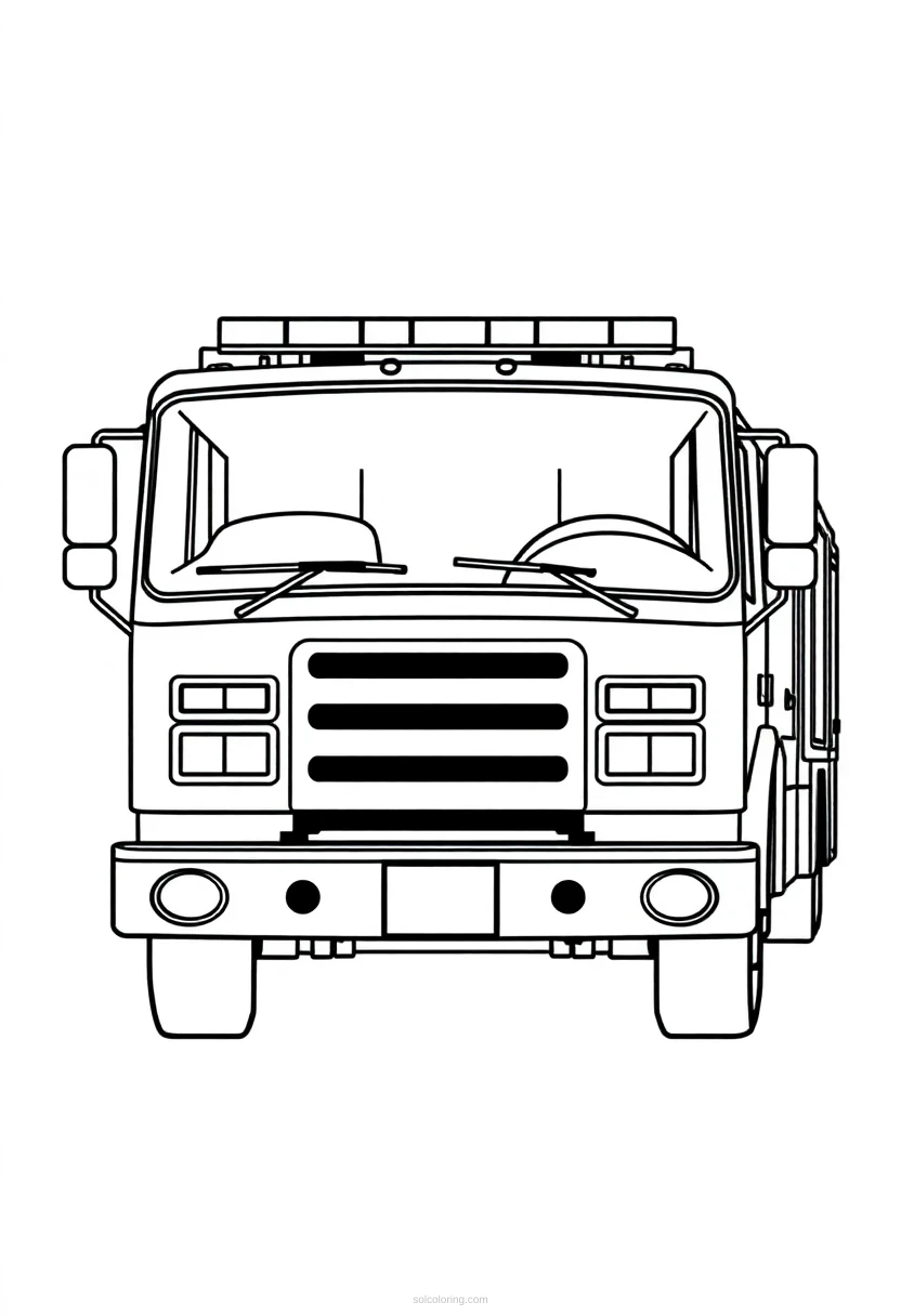 Fire Truck coloring page for kids