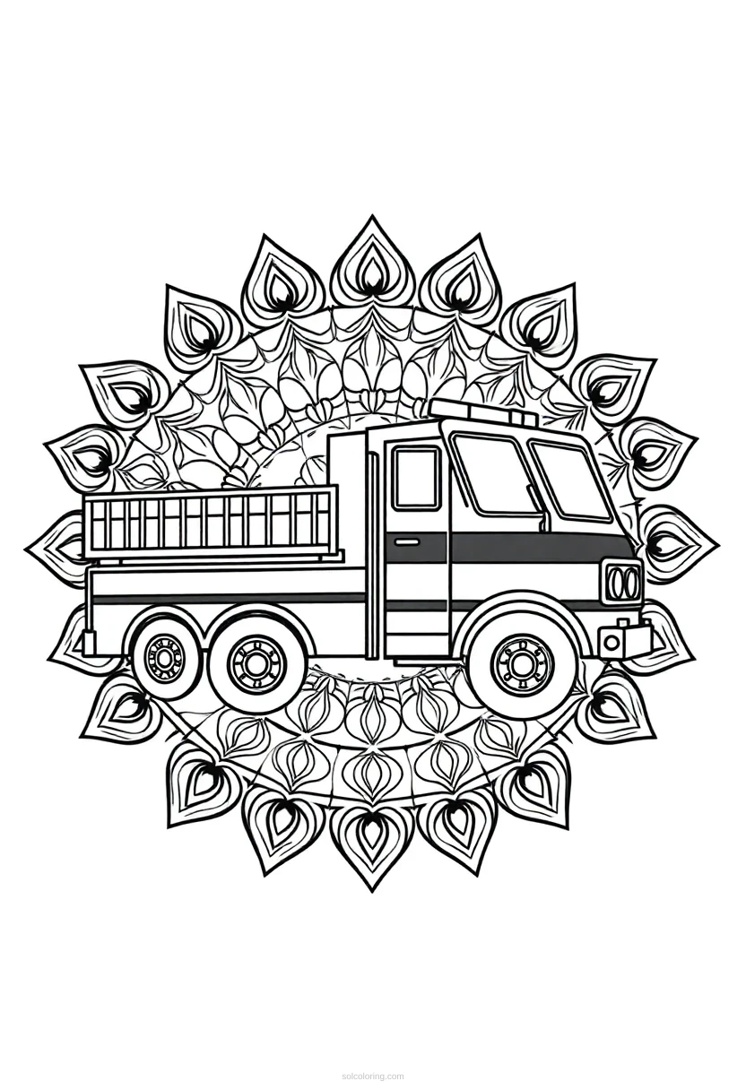 Fire Truck coloring page for kids