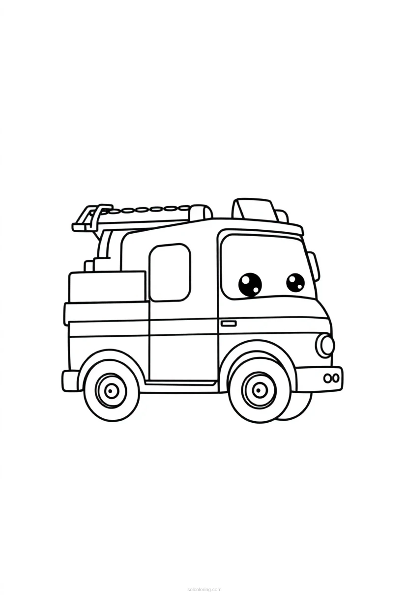Fire Truck coloring page for kids