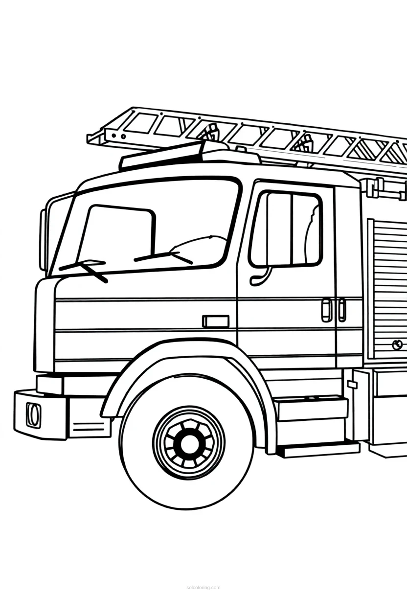 Fire Truck coloring page for kids