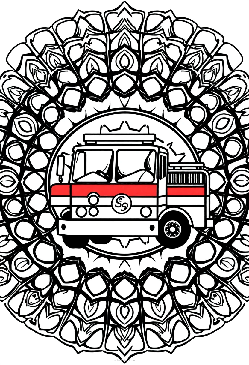 Fire Truck coloring page for kids