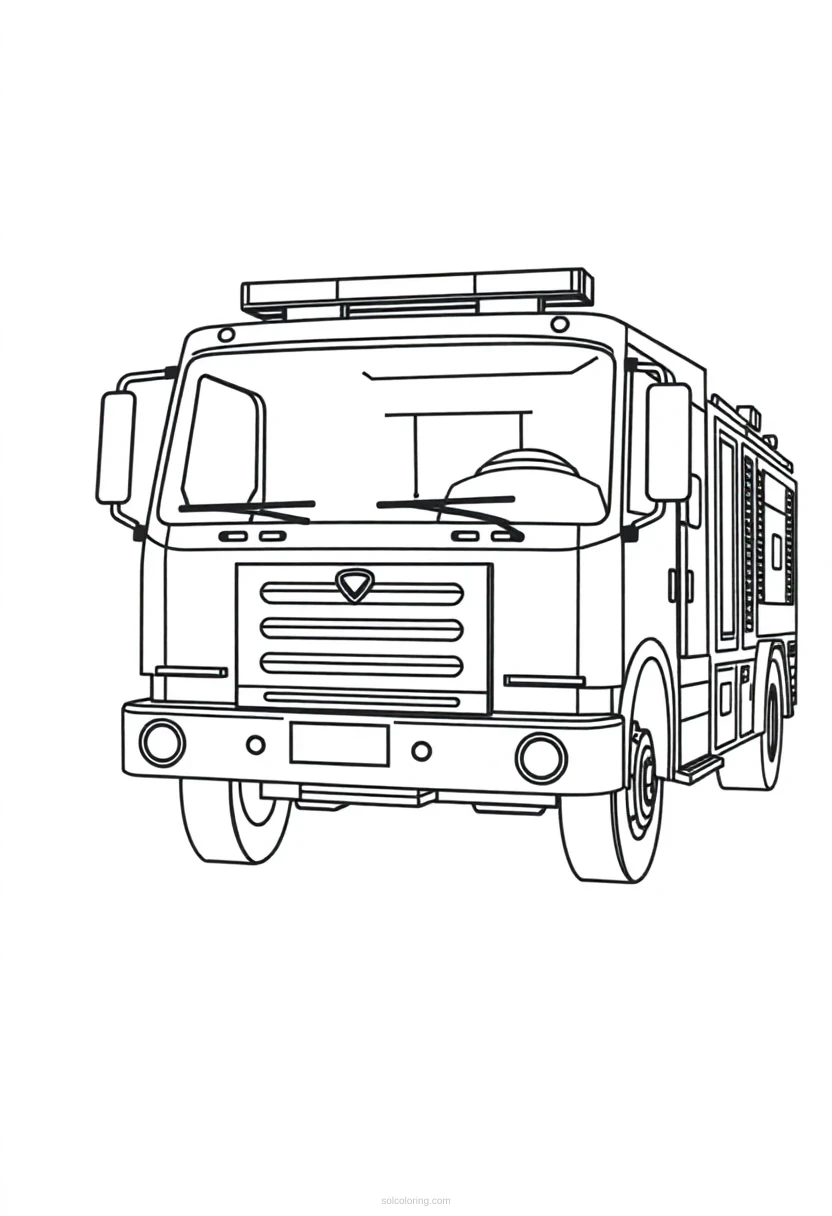 Fire Truck coloring page for kids