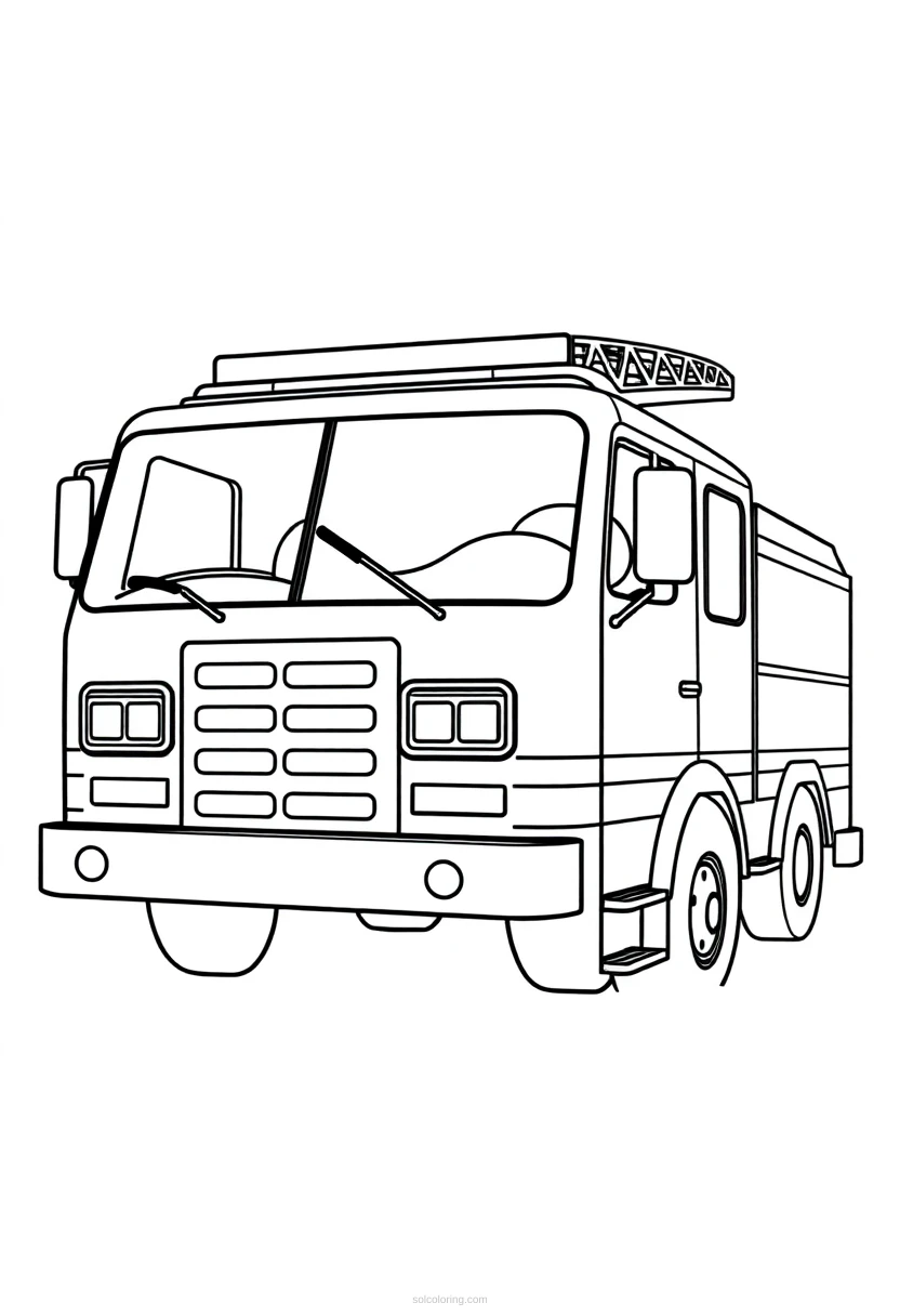 Fire Truck coloring page for kids