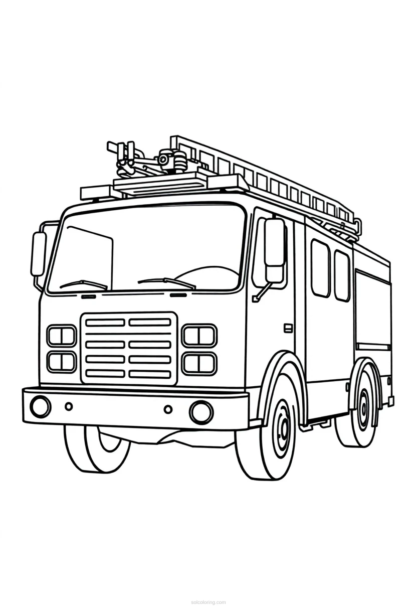 Fire Truck coloring page for kids
