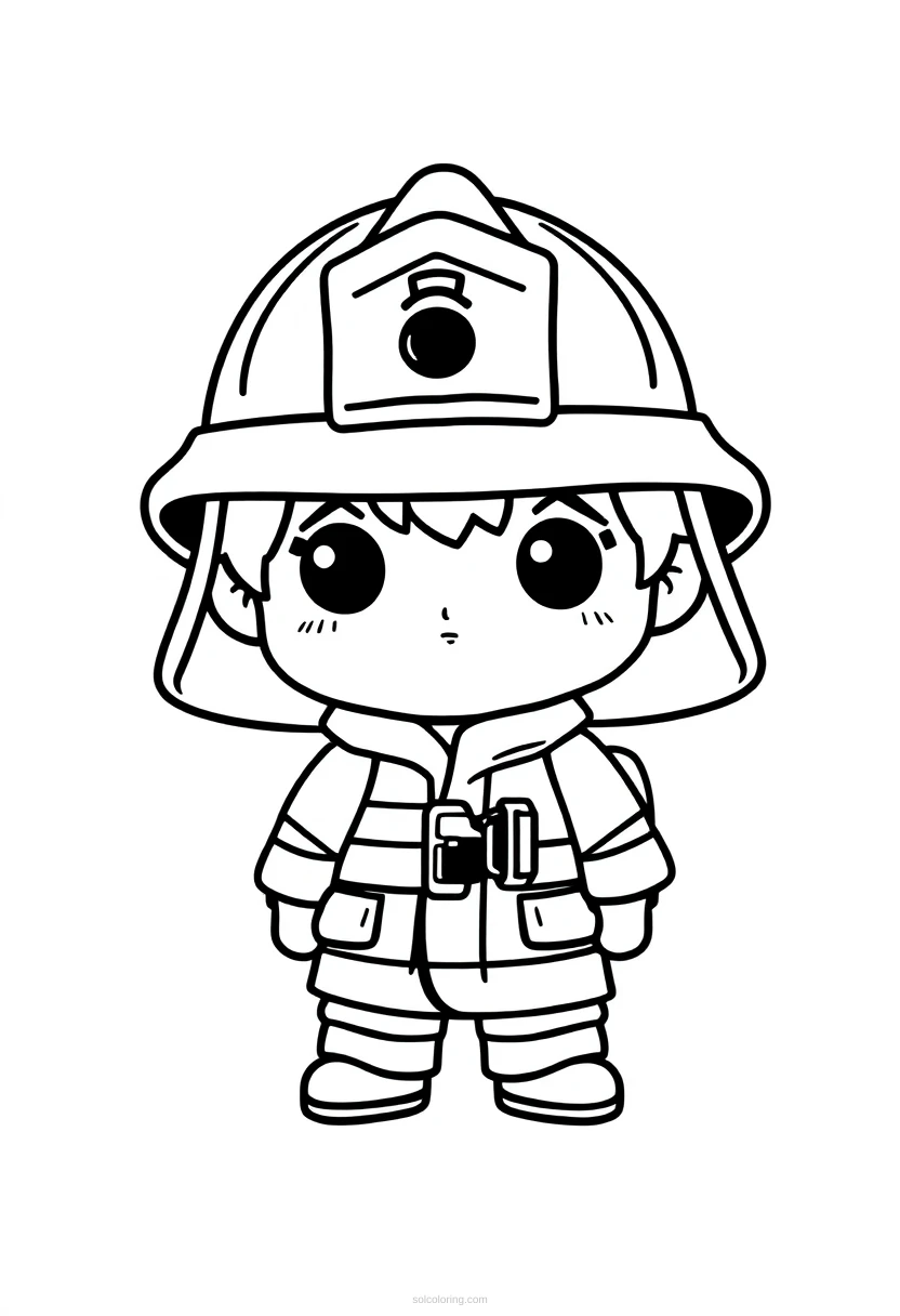 Firefighter coloring page for kids