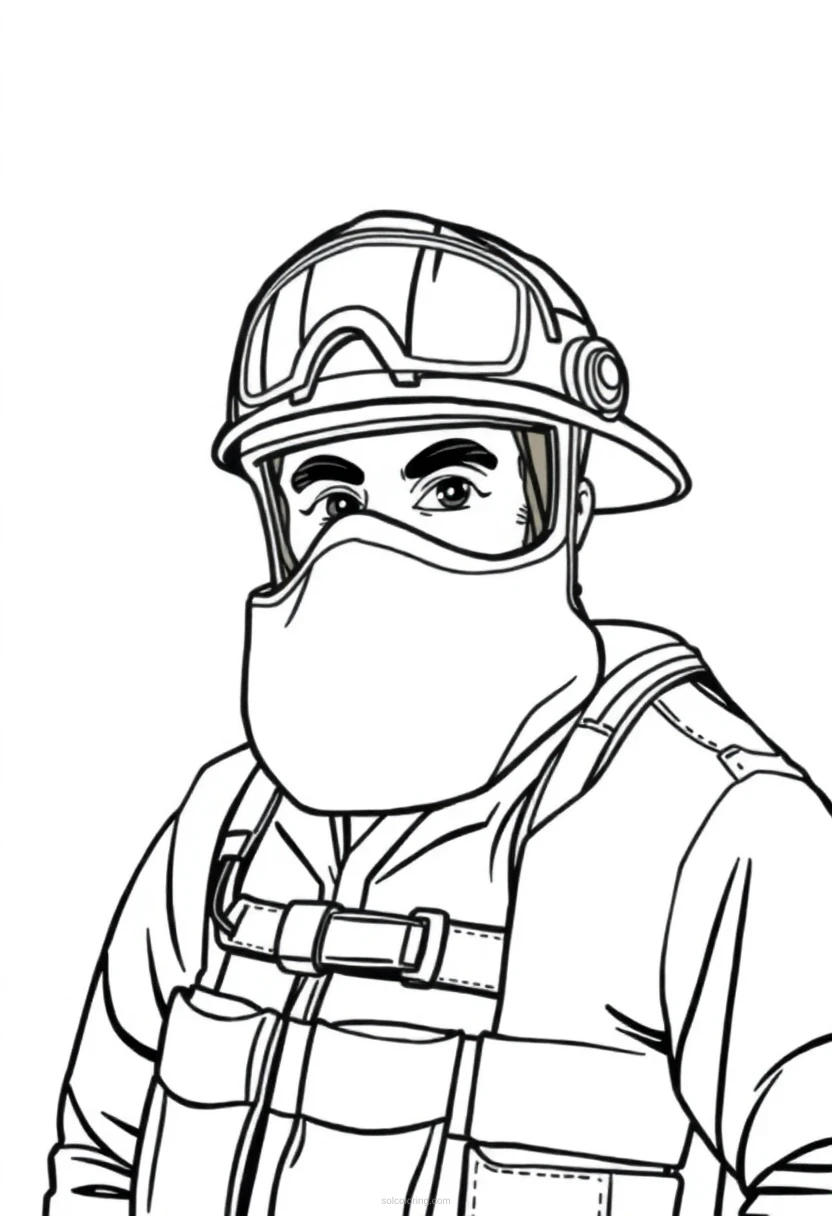 Firefighter coloring page for kids