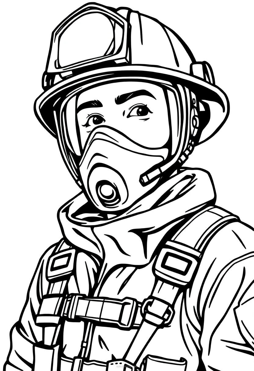Firefighter coloring page for kids