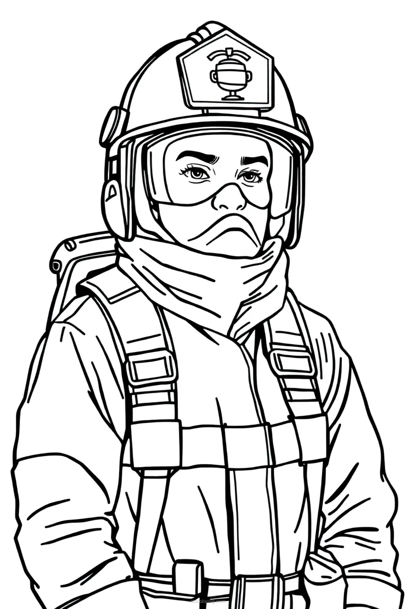 Firefighter coloring page for kids