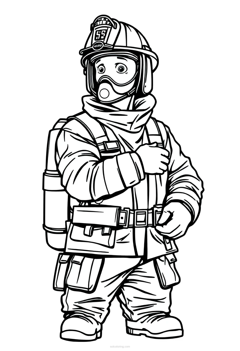 Firefighter coloring page for kids