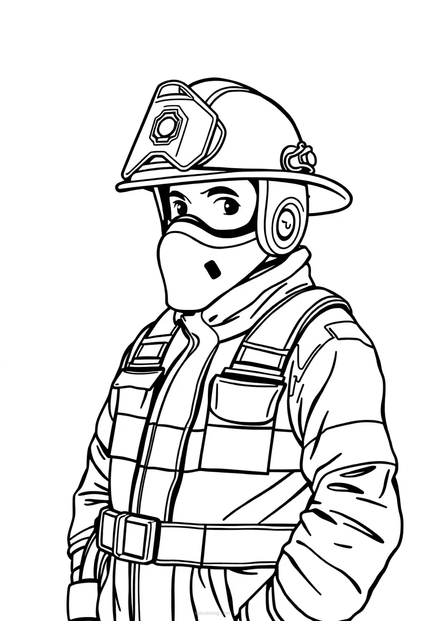 Firefighter coloring page for kids