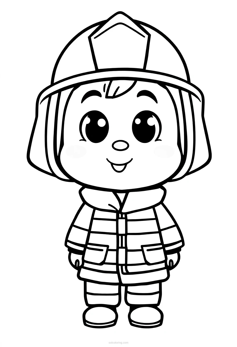 Firefighter coloring page for kids