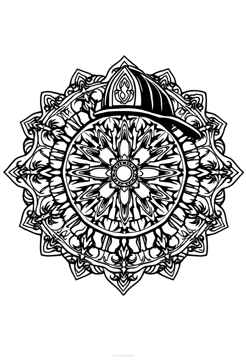 Firefighter coloring page for kids