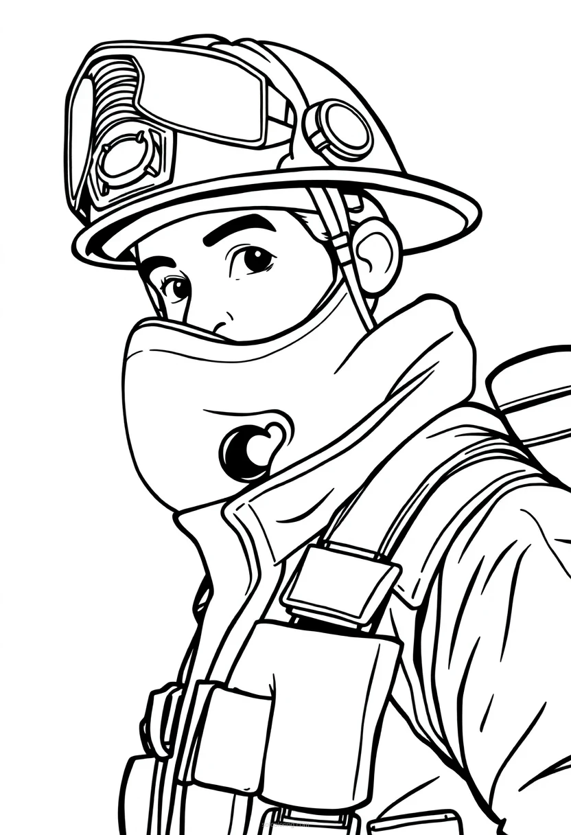 Firefighter Simple coloring pages