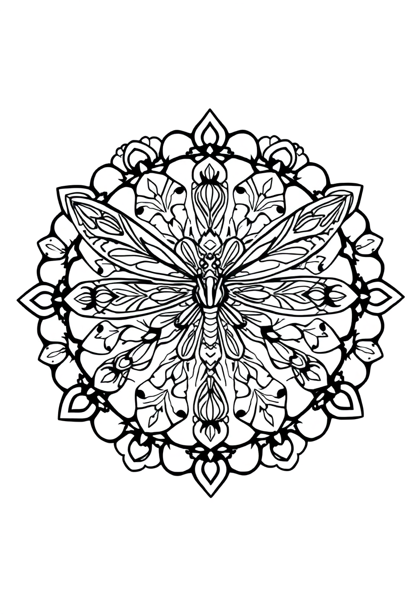 Firefly coloring page, free printable