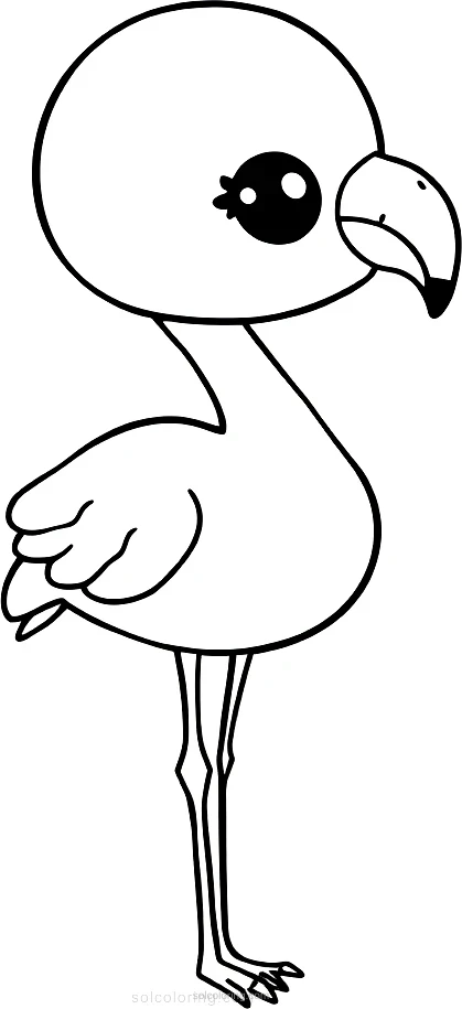 Flamingo coloring page for kids