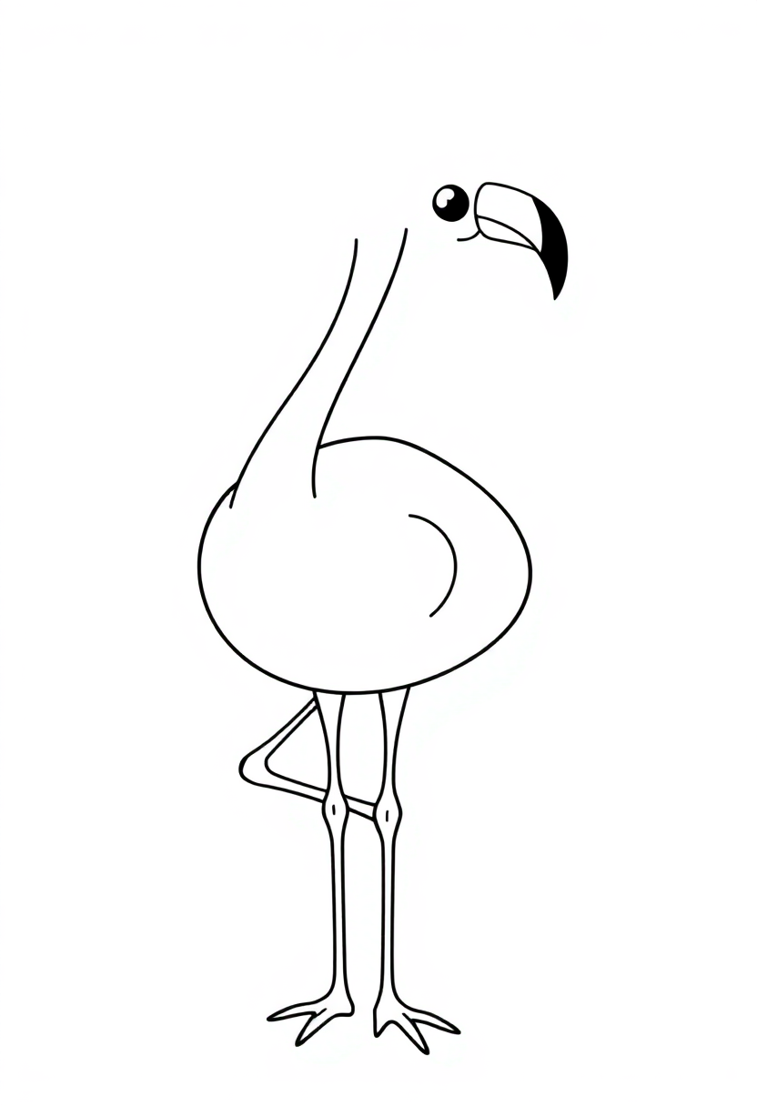 Flamingo coloring page, free printable