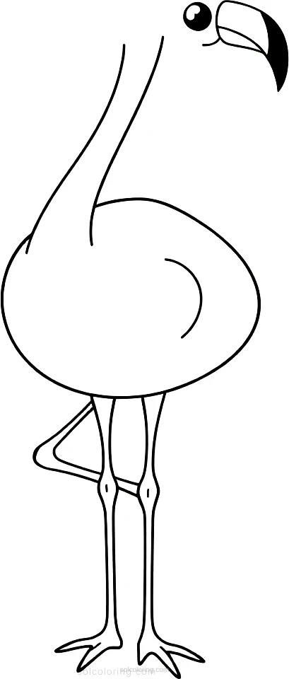 Flamingo coloring page for kids