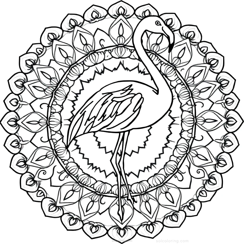 Flamingo coloring page for kids