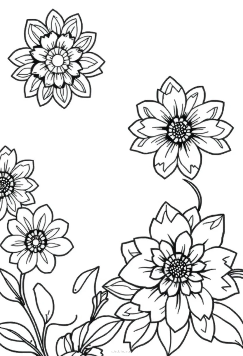 Floral Zentangle Designs coloring page for kids