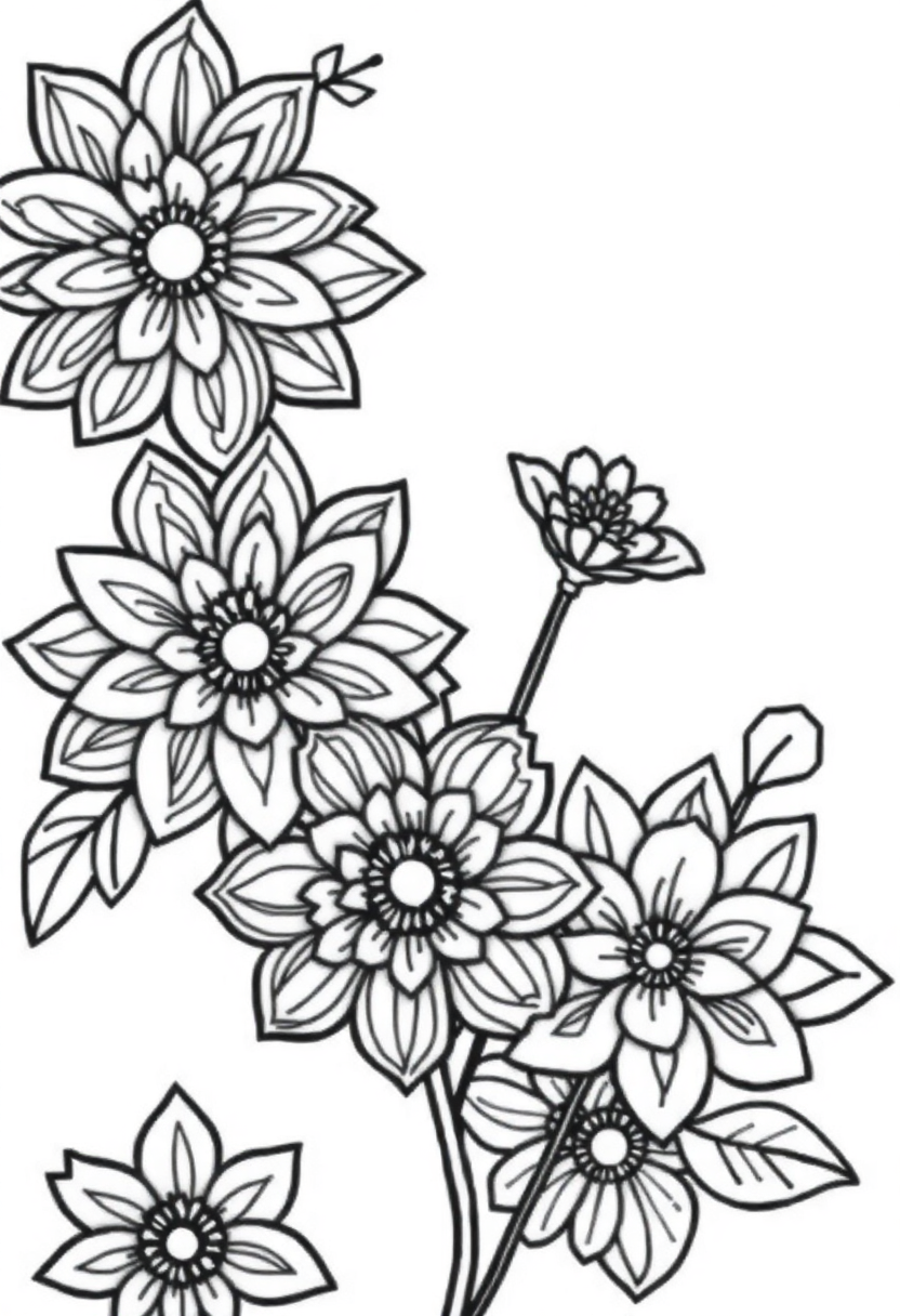 Floral Zentangle Designs coloring page, free printable
