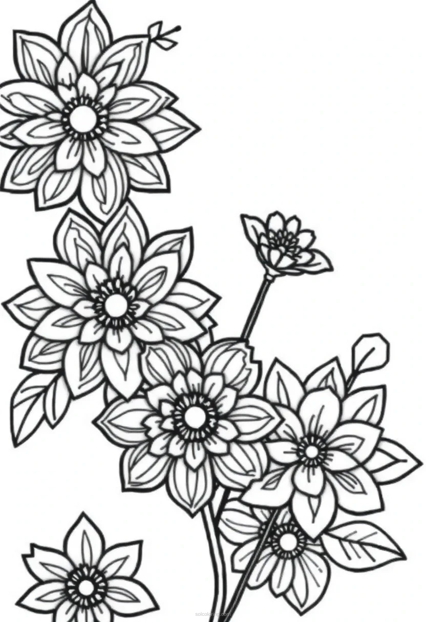 Floral Zentangle Designs coloring page for kids