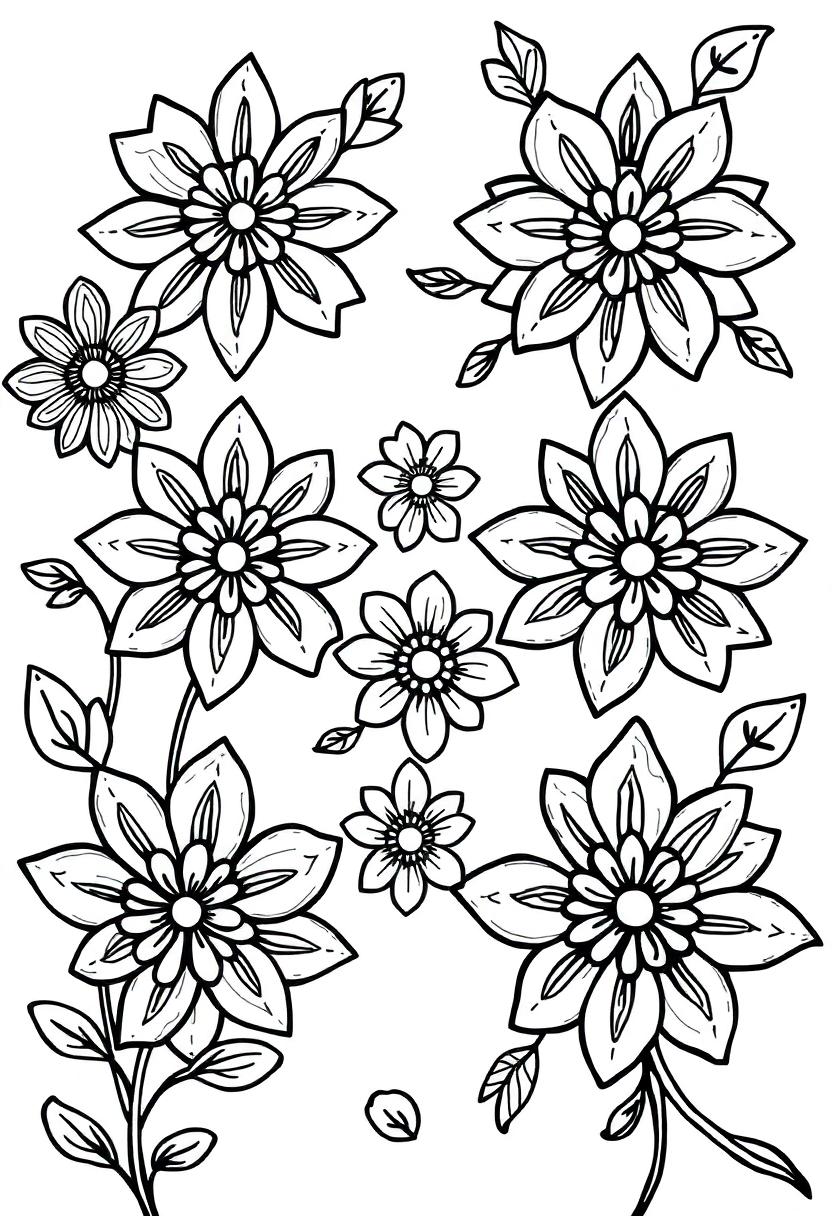 Floral Zentangle Designs coloring pages
