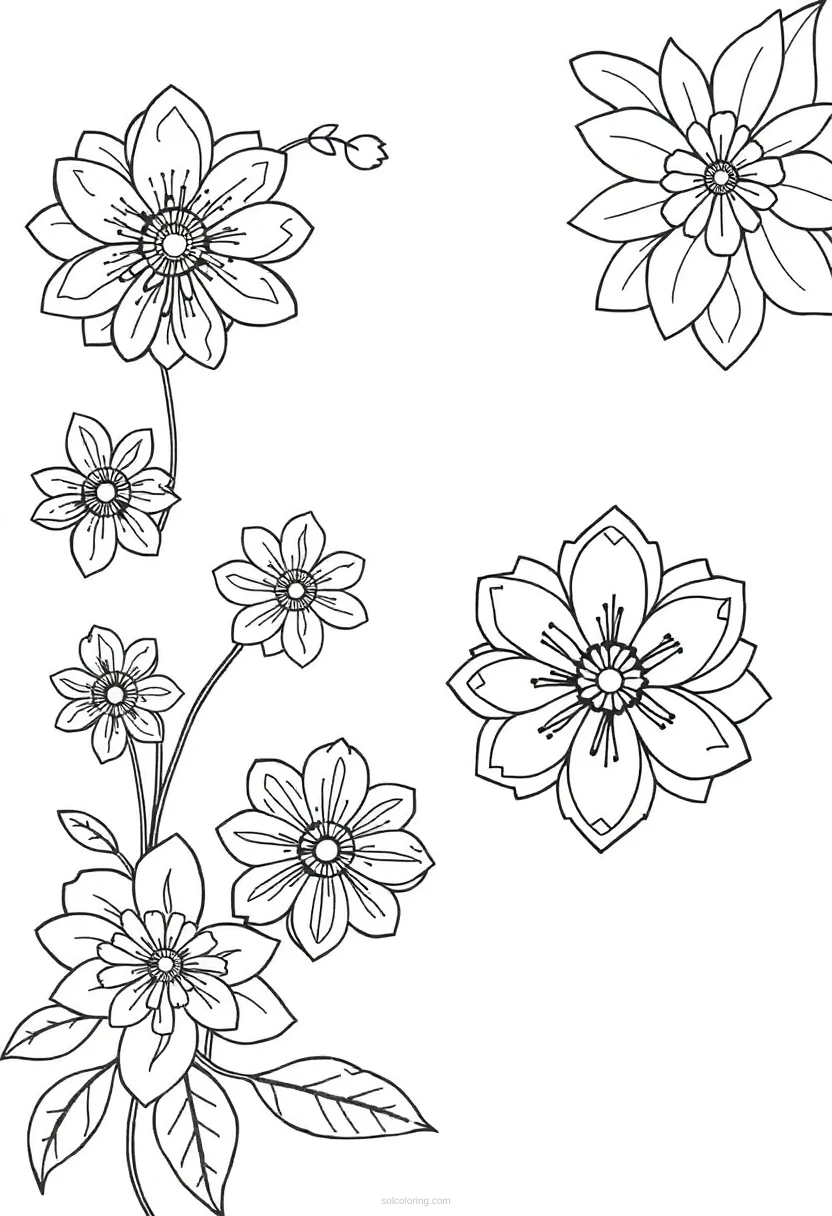 Floral Zentangle Designs coloring page for kids