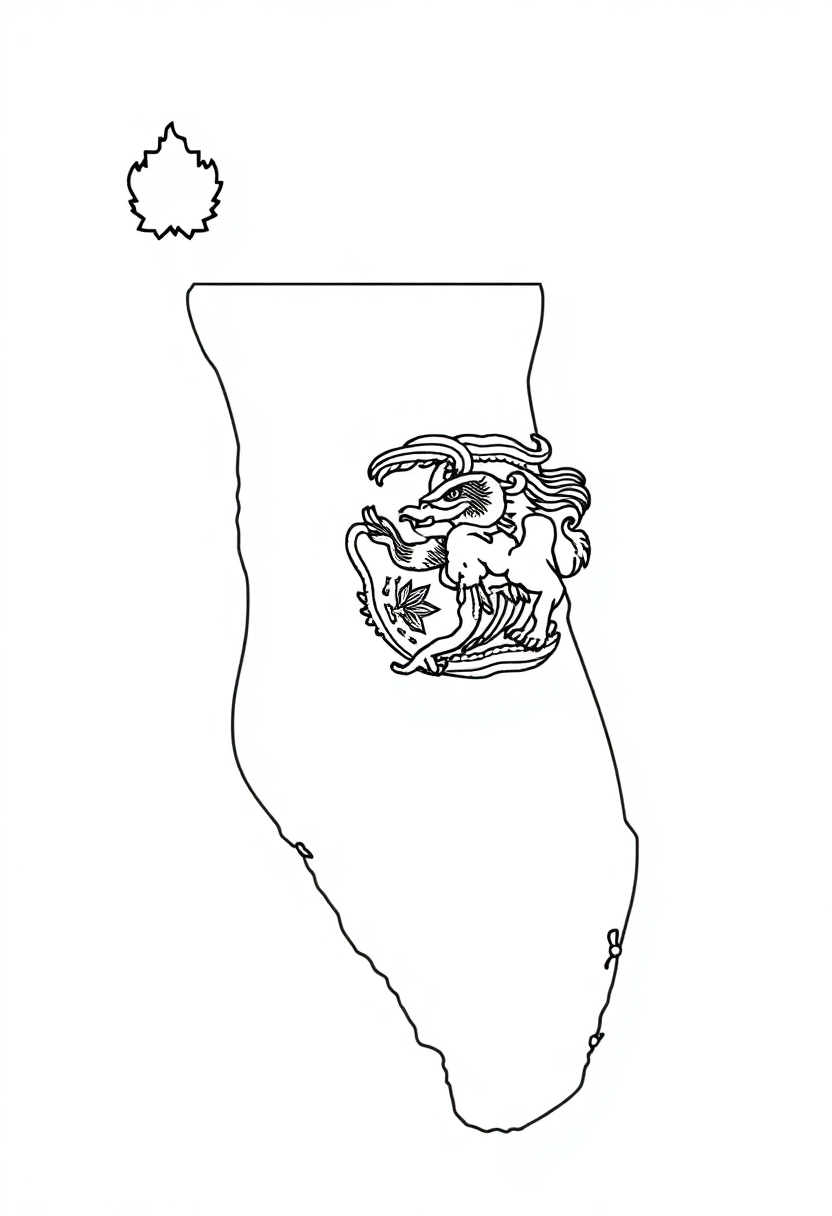 Florida State Flag coloring page, free printable