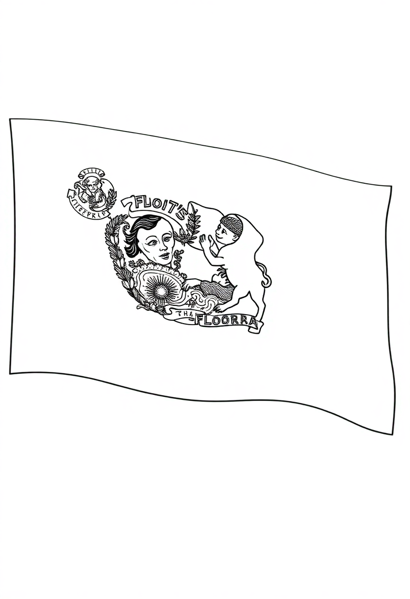 Florida State Flag coloring page, free printable