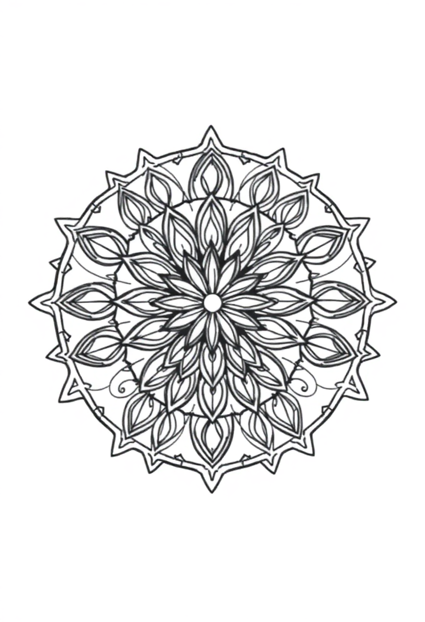 Flower of Life Pattern coloring page for kids