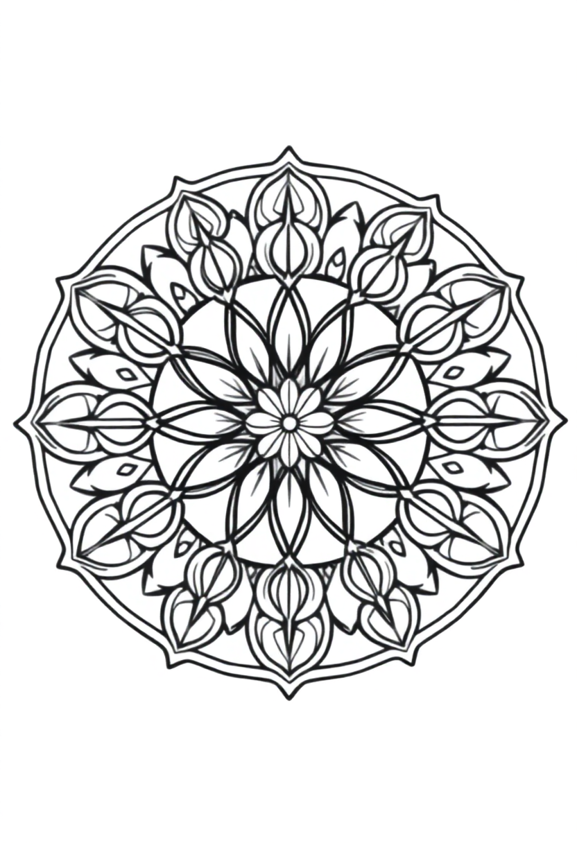 Flower of Life Pattern coloring page for kids