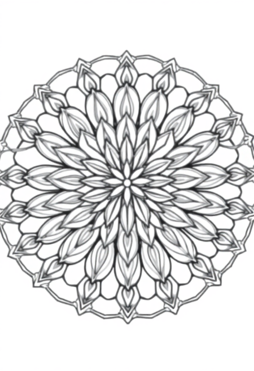 Flower of Life Pattern coloring page for kids