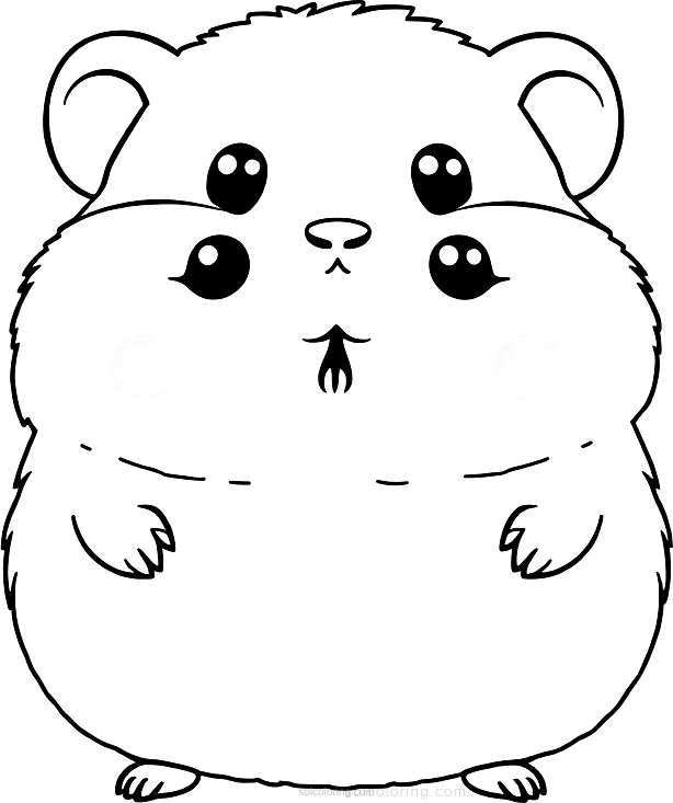 Fluffy Hamster coloring page for kids