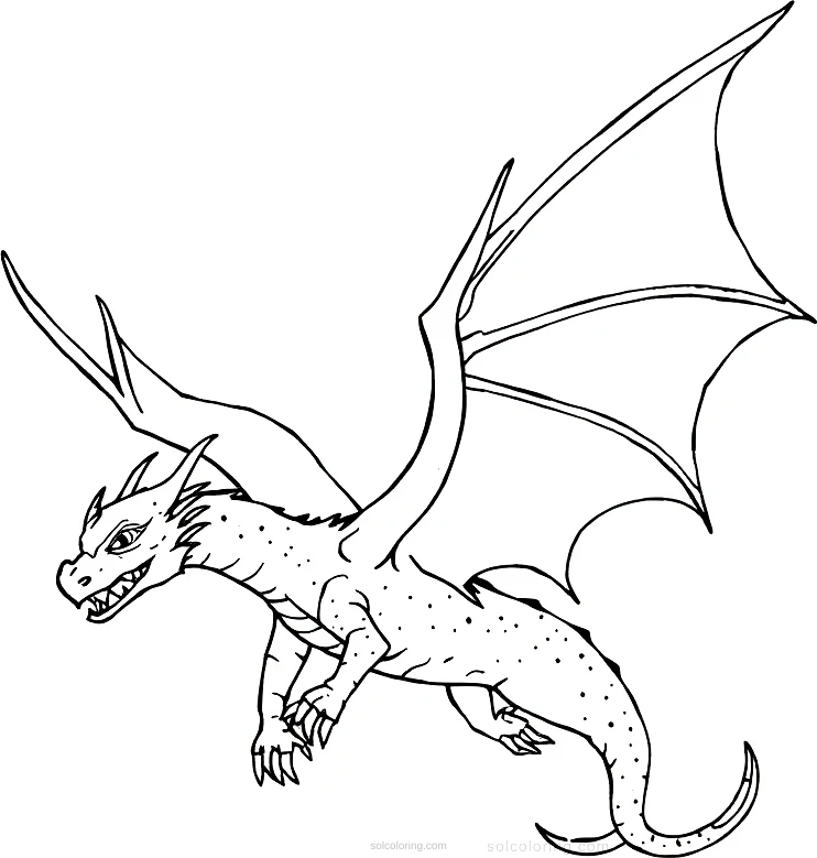 Flying Dragon coloring page for kids