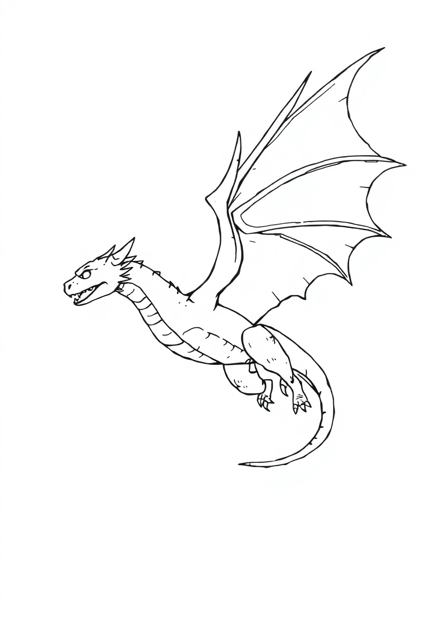 Flying Dragon coloring page, free printable