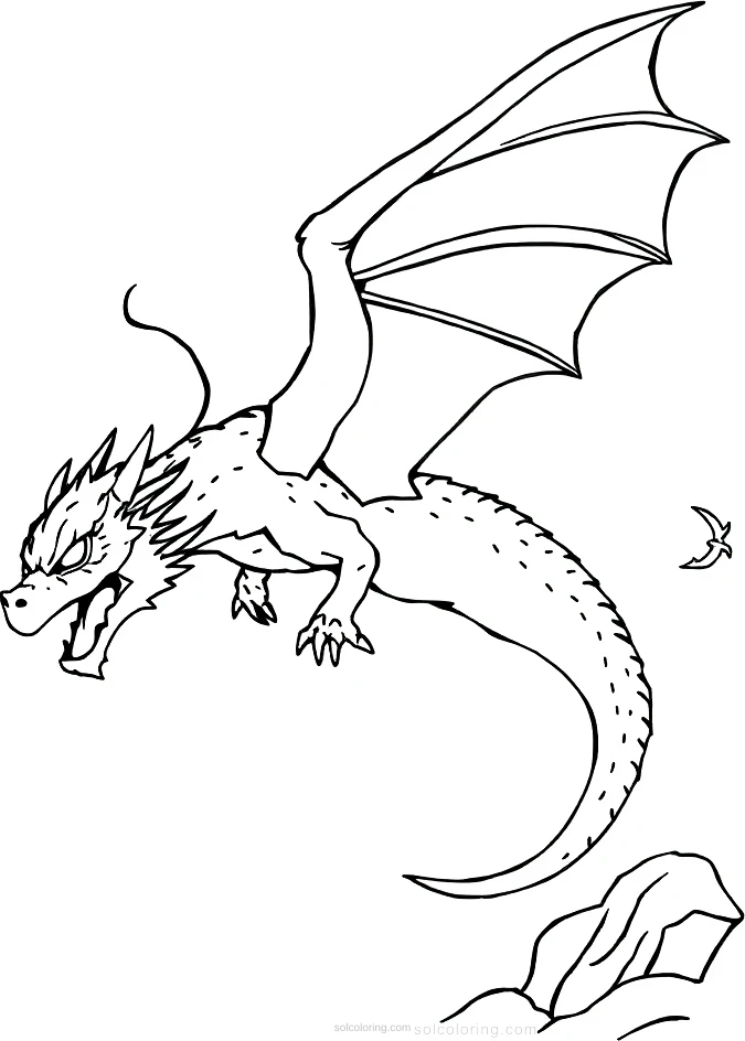 Flying Dragon coloring page for kids