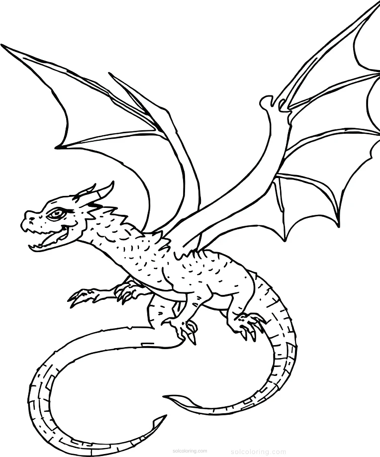 Flying Dragon coloring page for kids