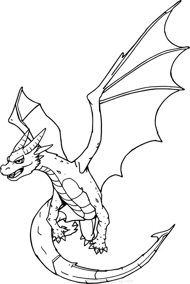 Flying Dragon coloring page for kids
