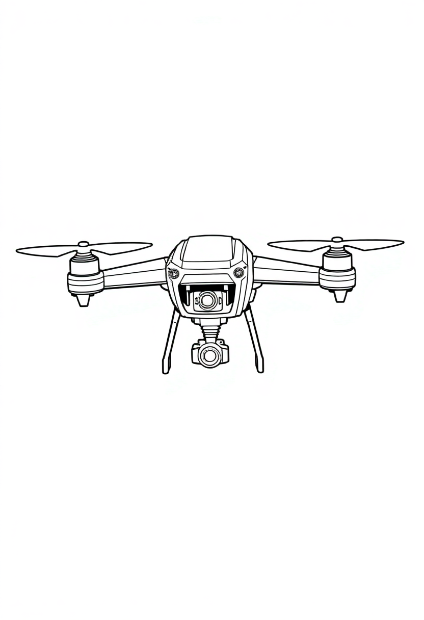 Flying Drone Robot coloring page, free printable