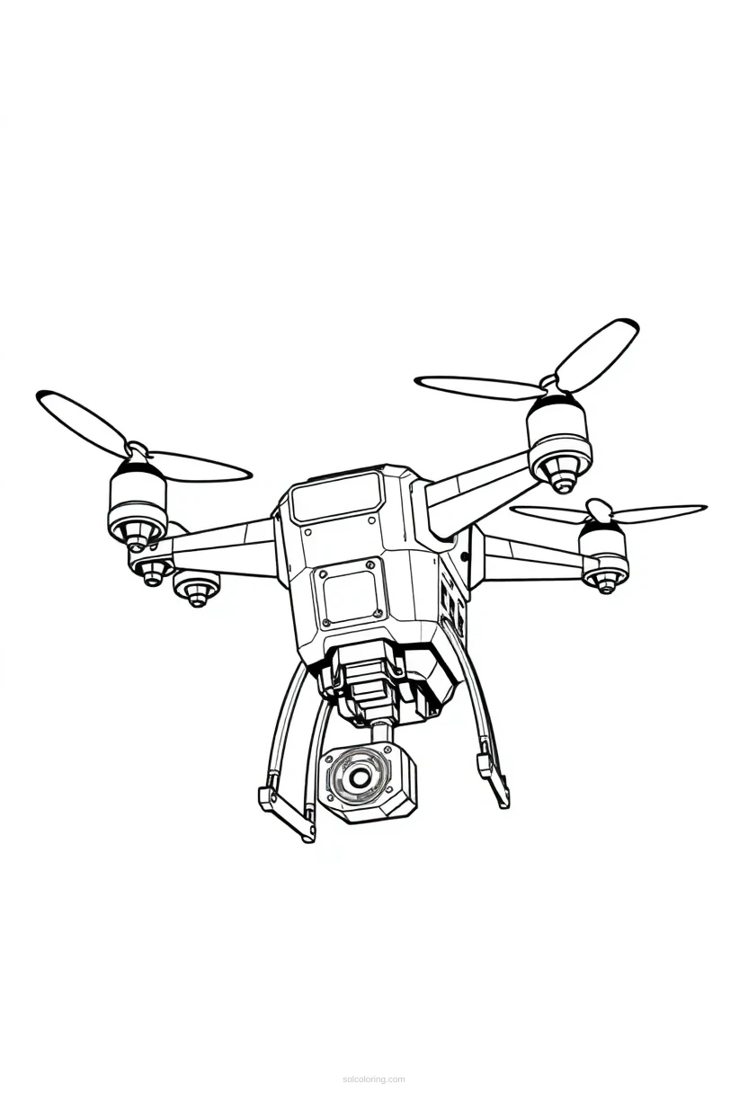 Flying Drone Robot coloring page for kids