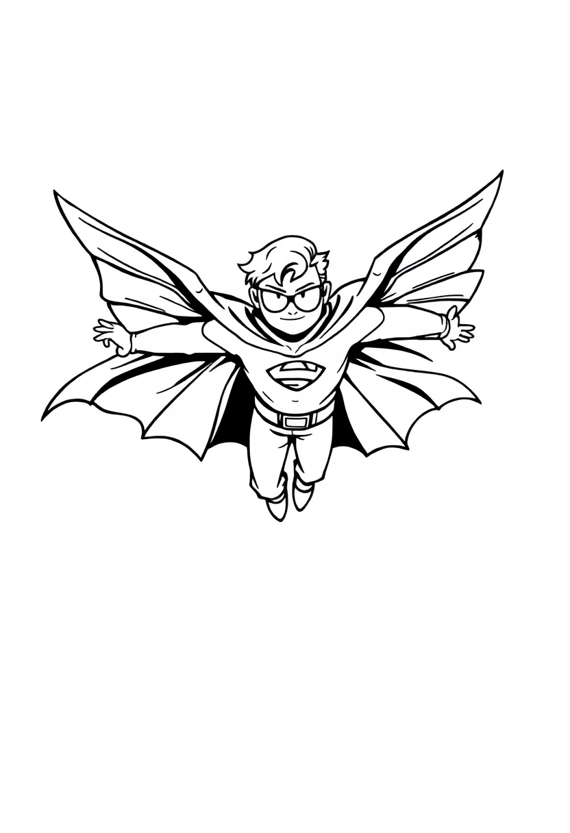 Flying Hero With Wings coloring pages