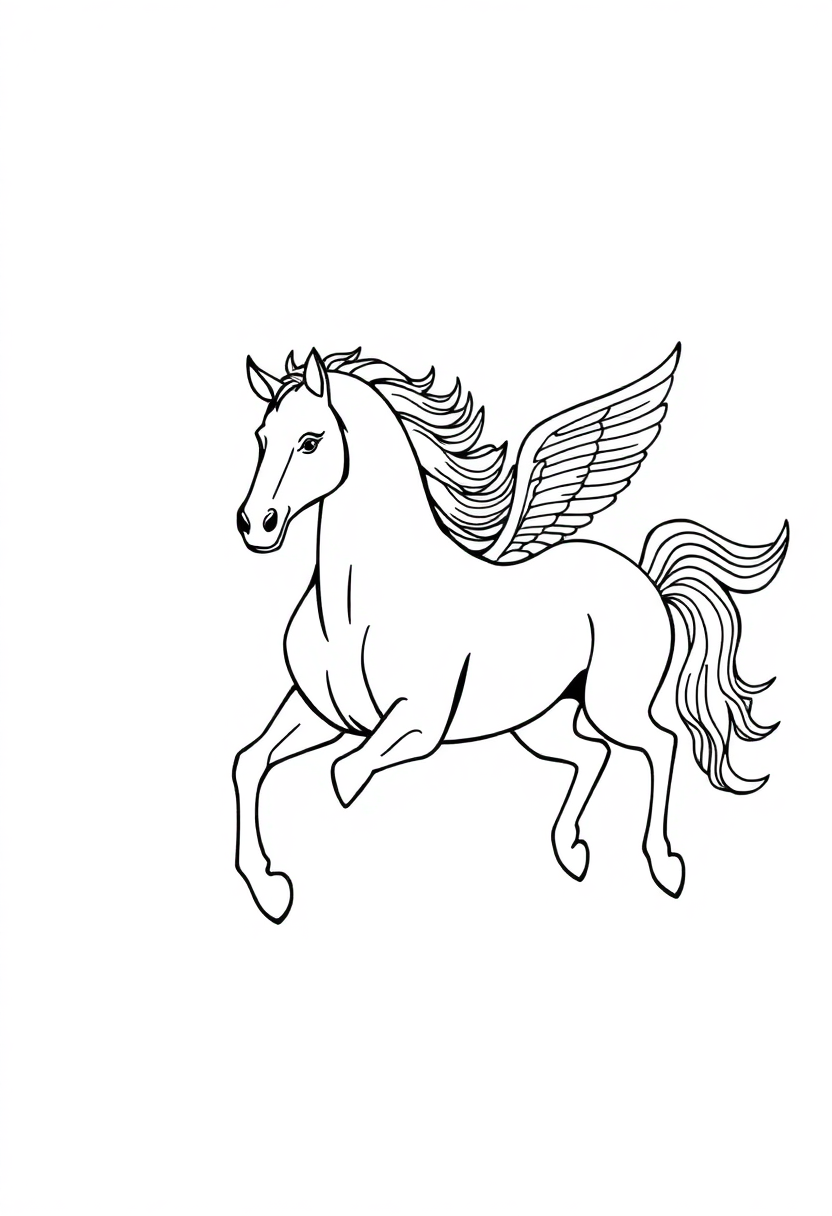 Flying Horses coloring page for kids