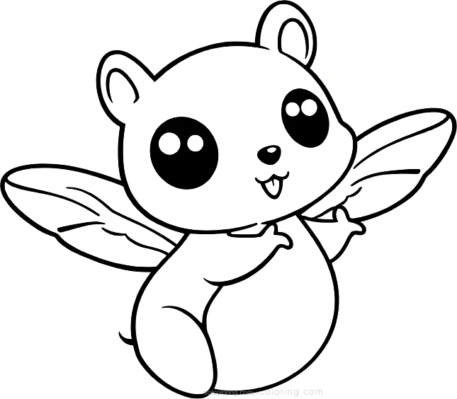 Flying Squirrel coloring page for kids