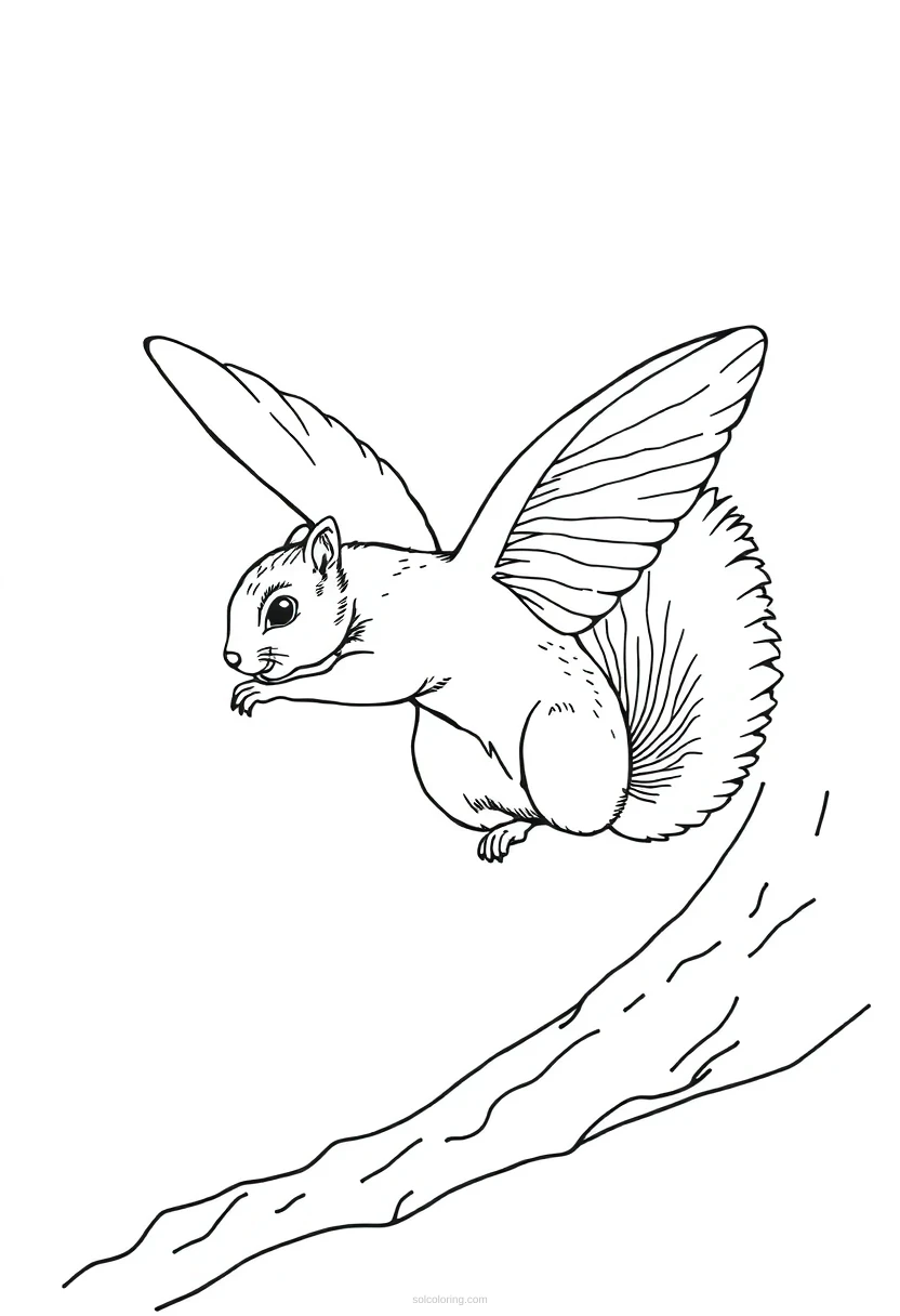 Flying Squirrel coloring page for kids
