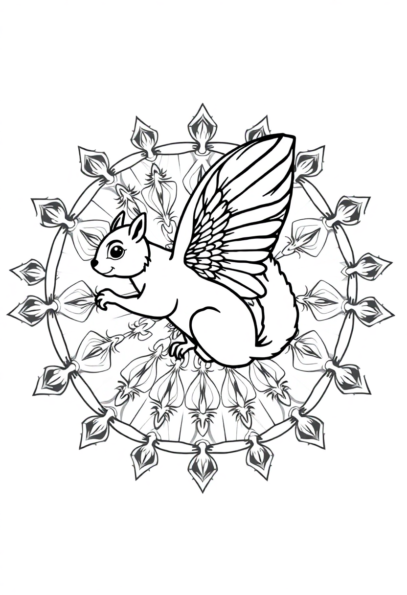 Flying Squirrel coloring page, free printable