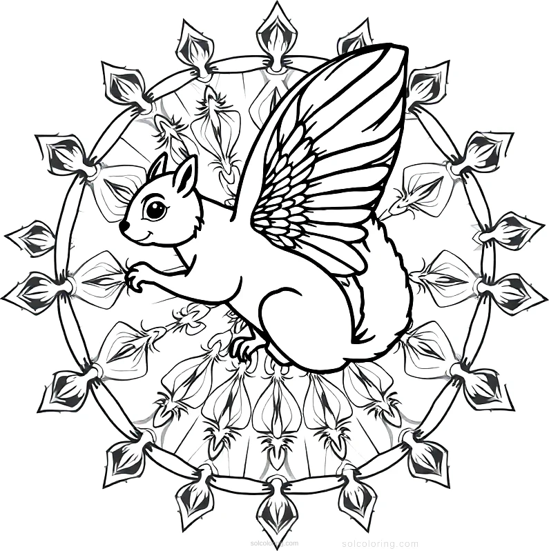Flying Squirrel coloring page for kids