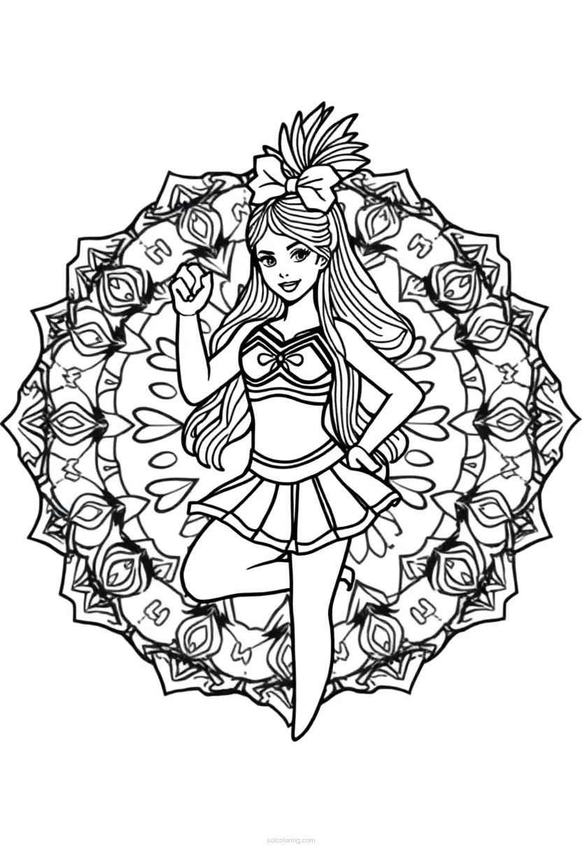Football Cheerleader coloring page for kids